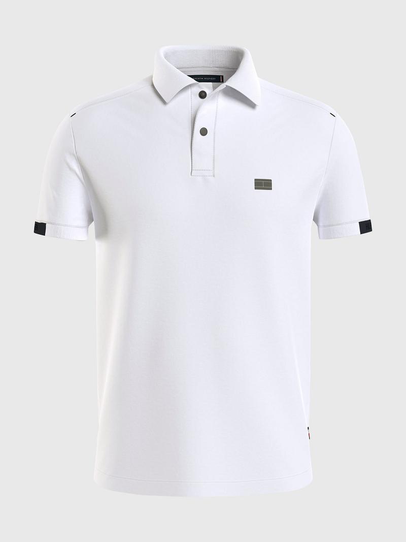 Férfi Tommy Hilfiger Slim fit solid tech Polos Fehér | HU 1097ILH